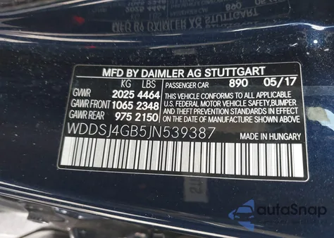 2018 Mercedes-Benz Cla 250 4Matic z USA, uszkodzony, nr VIN WDDSJ4GB5JN539387